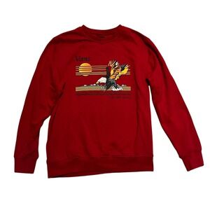 Vans Sunset Crew Neck Sweatshirt Red Eagle Medium